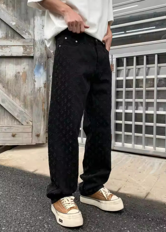 Jacquard Denim Jeans