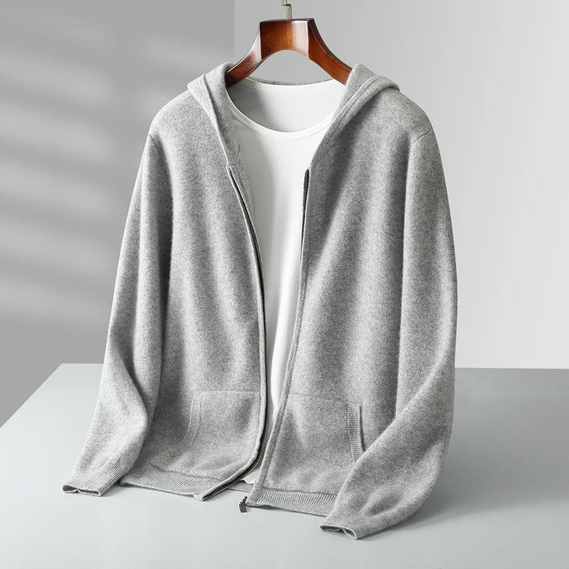 100% Cashmere Zip Hoodie