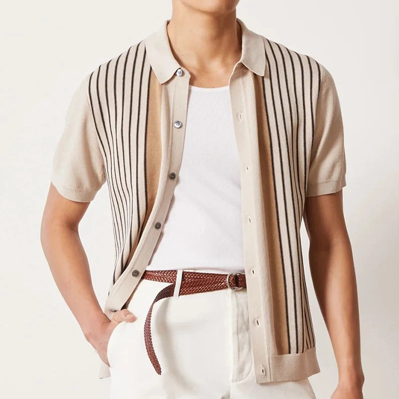 Striped Old Money Style Shirt