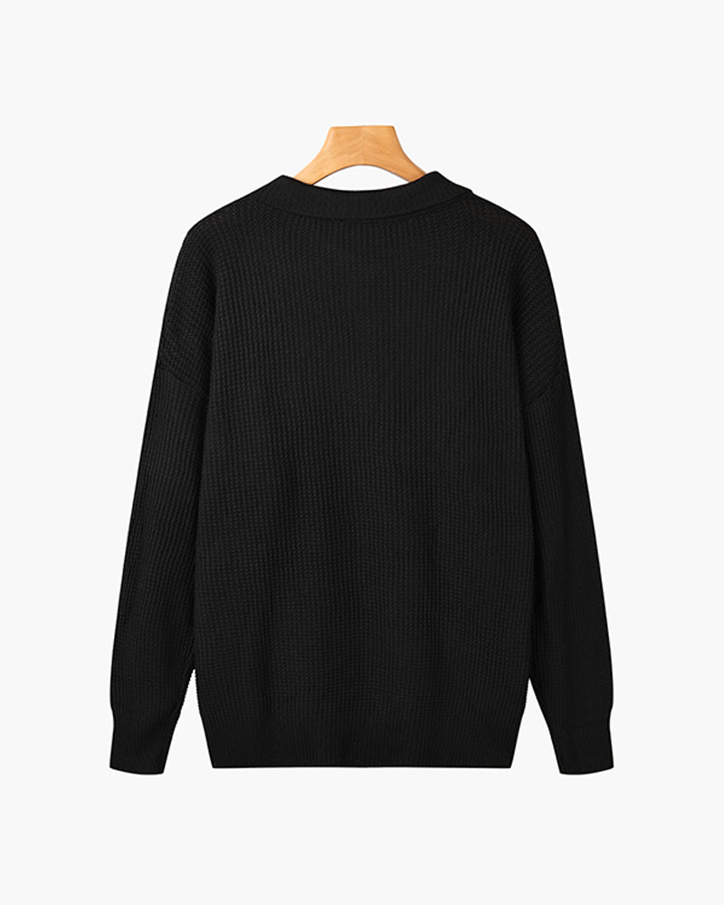 Cotton Knit Half-Zip Sweater