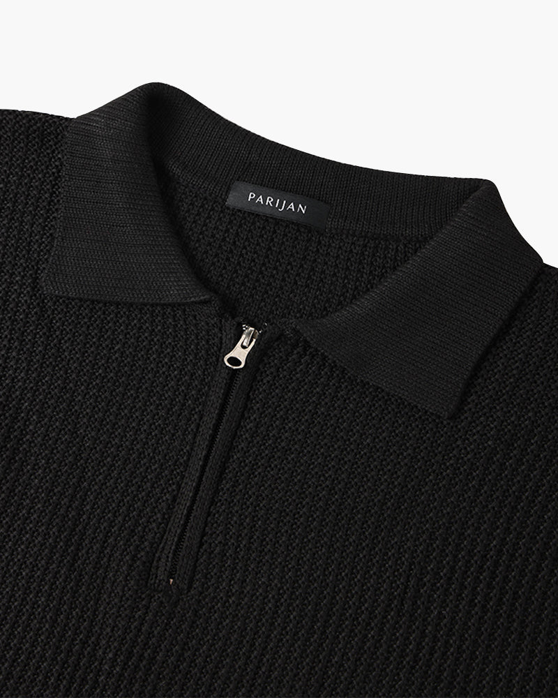 Cotton Knit Half-Zip Sweater