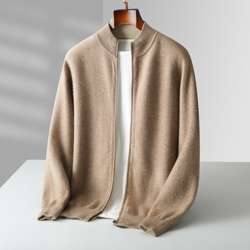 100% Merino Wool Zip Cardigan