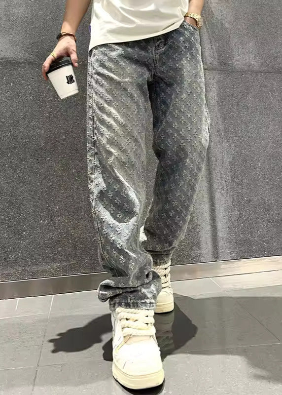 Jacquard Denim Jeans