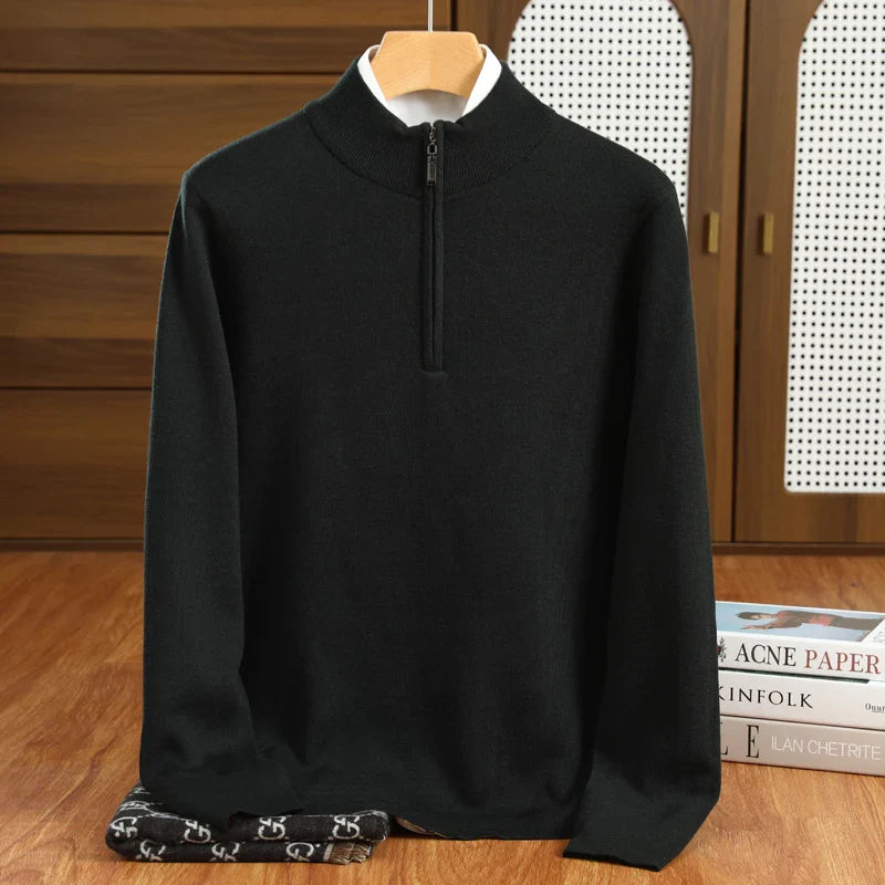 100% Merino Wool Half-Zip Sweater
