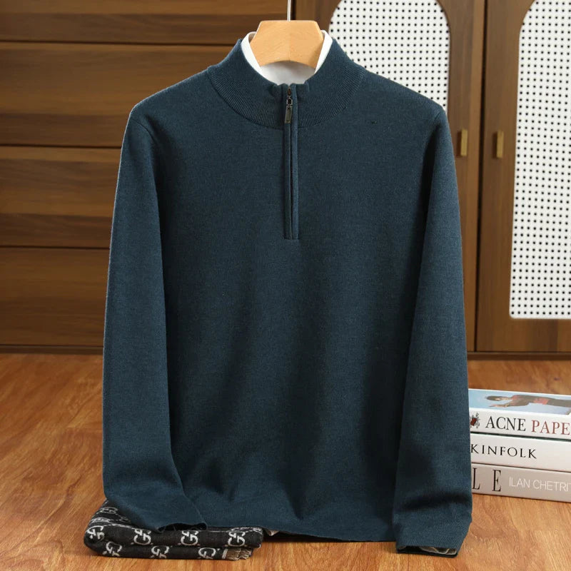 100% Merino Wool Half-Zip Sweater