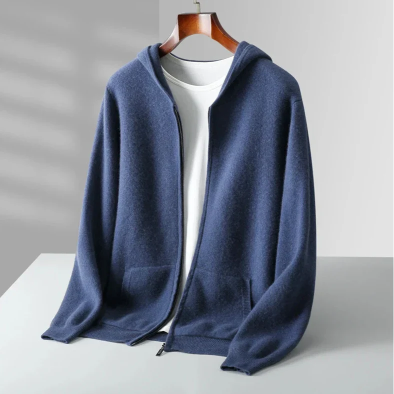 100% Cashmere Zip Hoodie