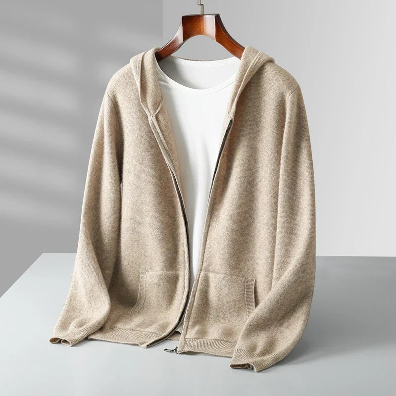 100% Cashmere Zip Hoodie
