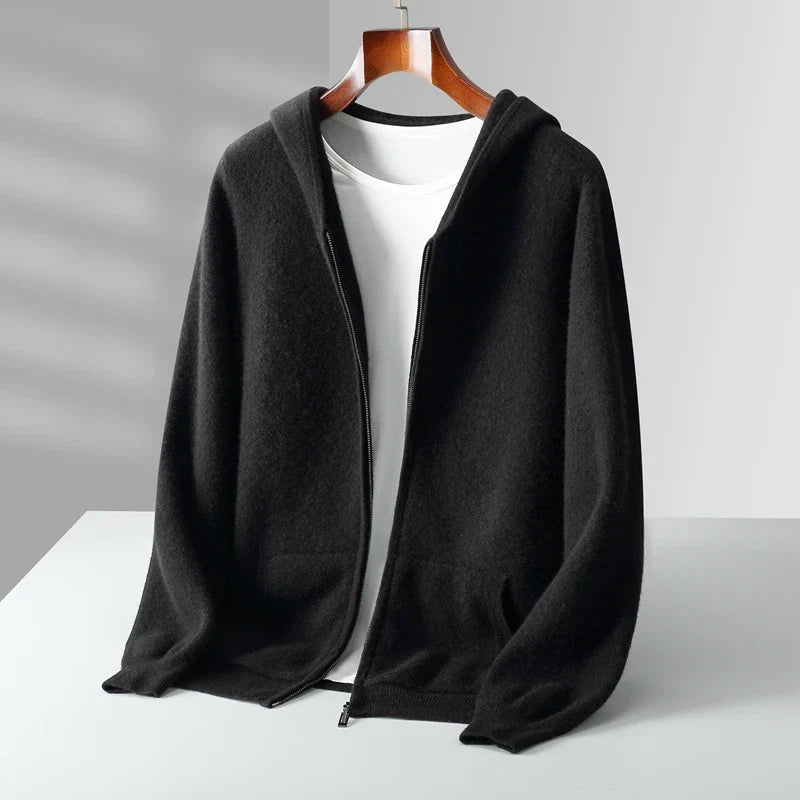 100% Cashmere Zip Hoodie