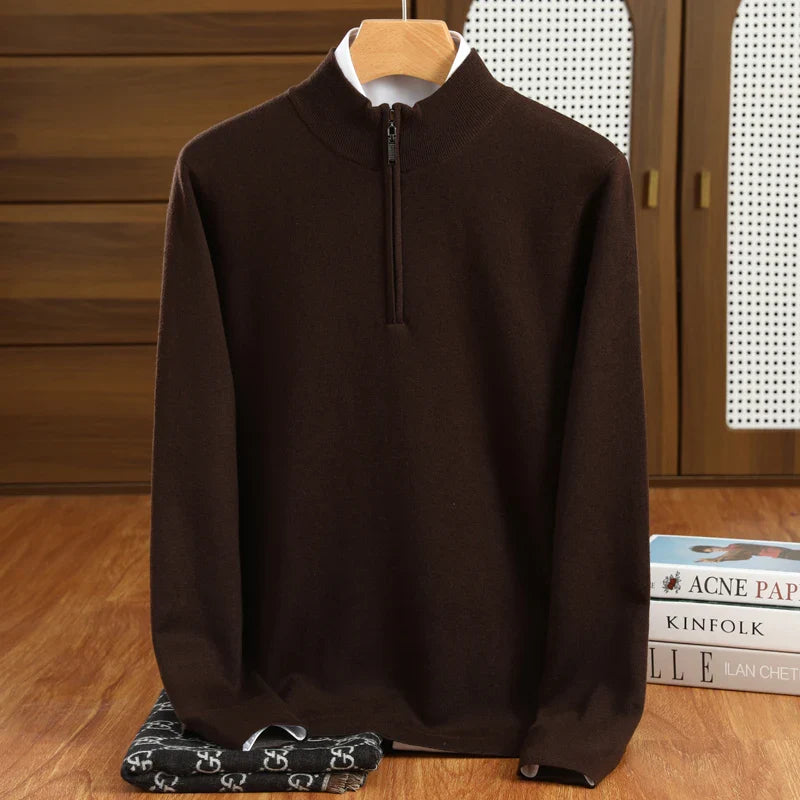 100% Merino Wool Half-Zip Sweater