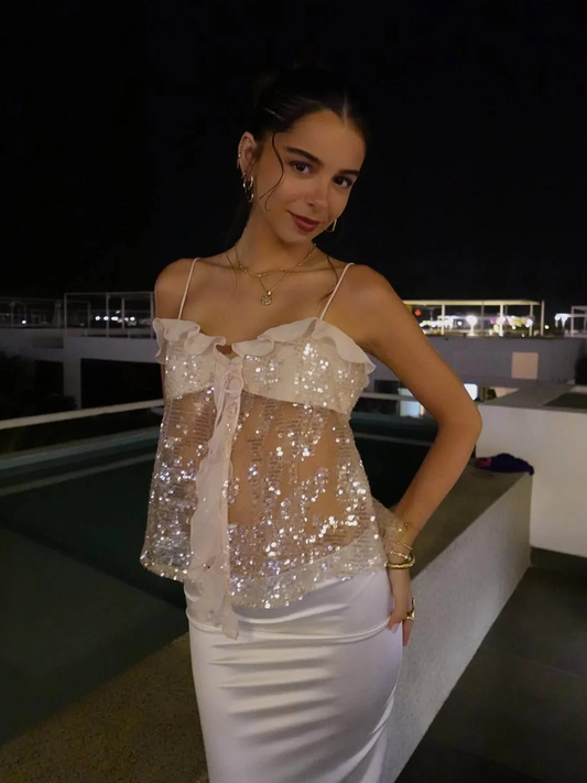Sequin Ruffle Cami