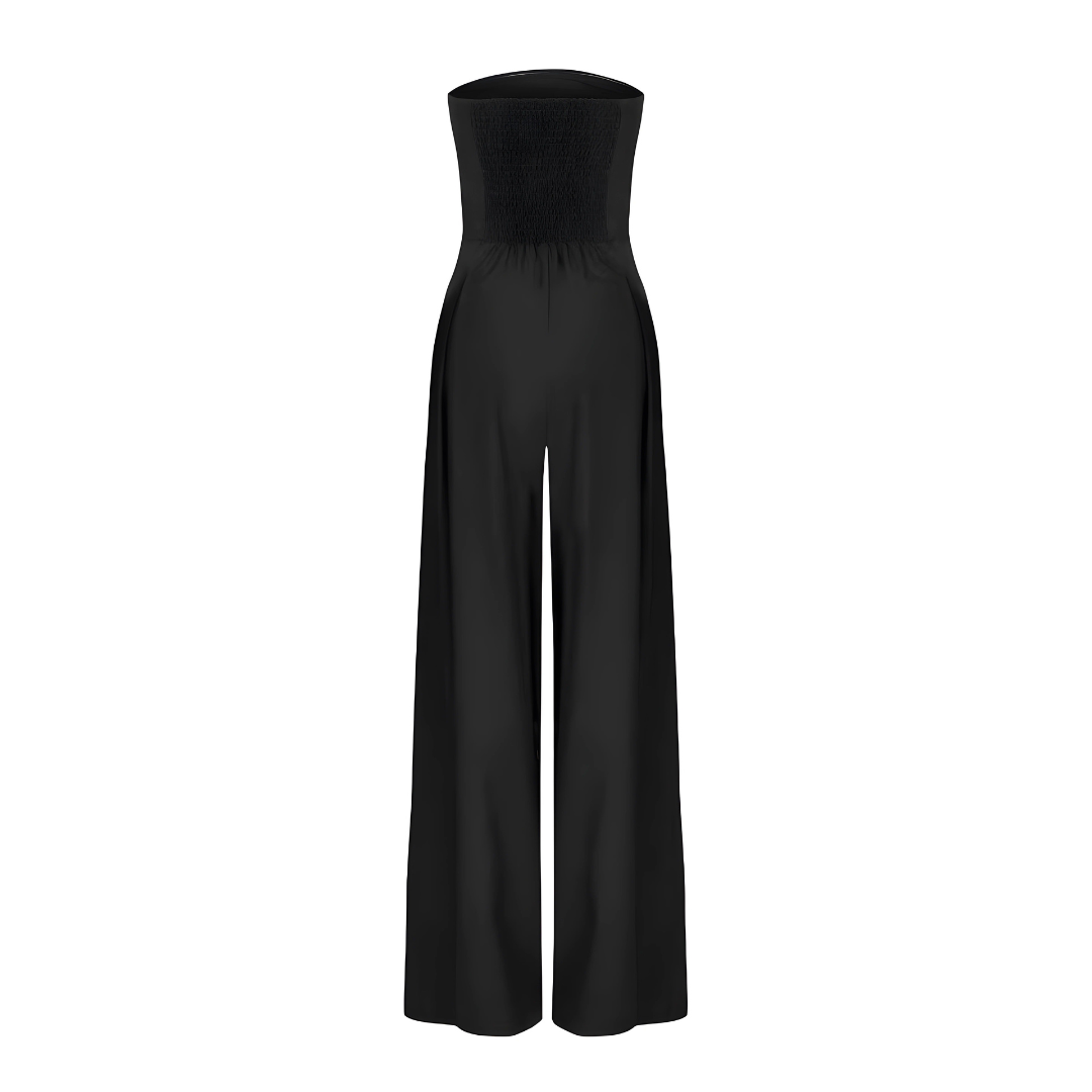 Strapless Wide-Leg Tailored Jumpsuit