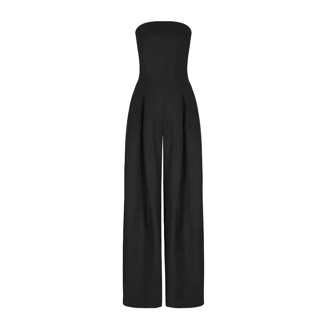 Strapless Wide-Leg Tailored Jumpsuit