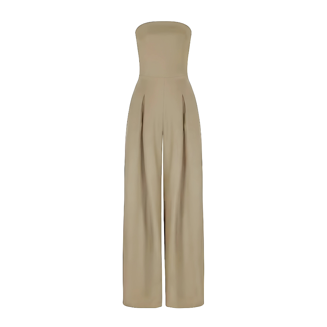Strapless Wide-Leg Tailored Jumpsuit