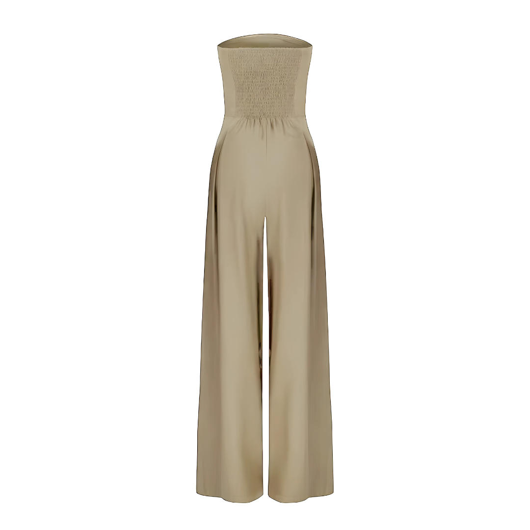 Strapless Wide-Leg Tailored Jumpsuit