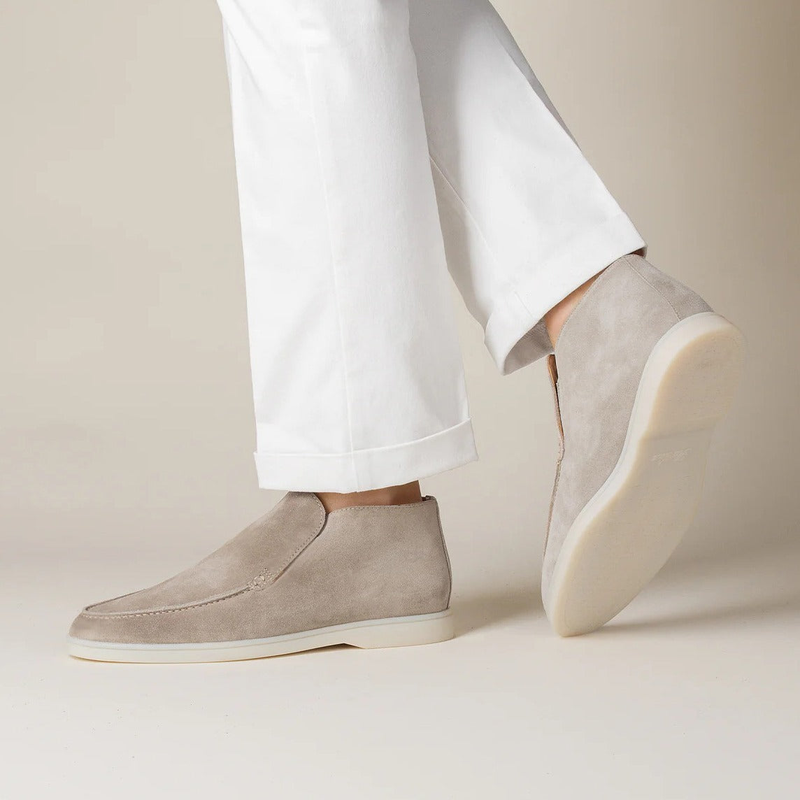 Suede Loafer Ankle Boots