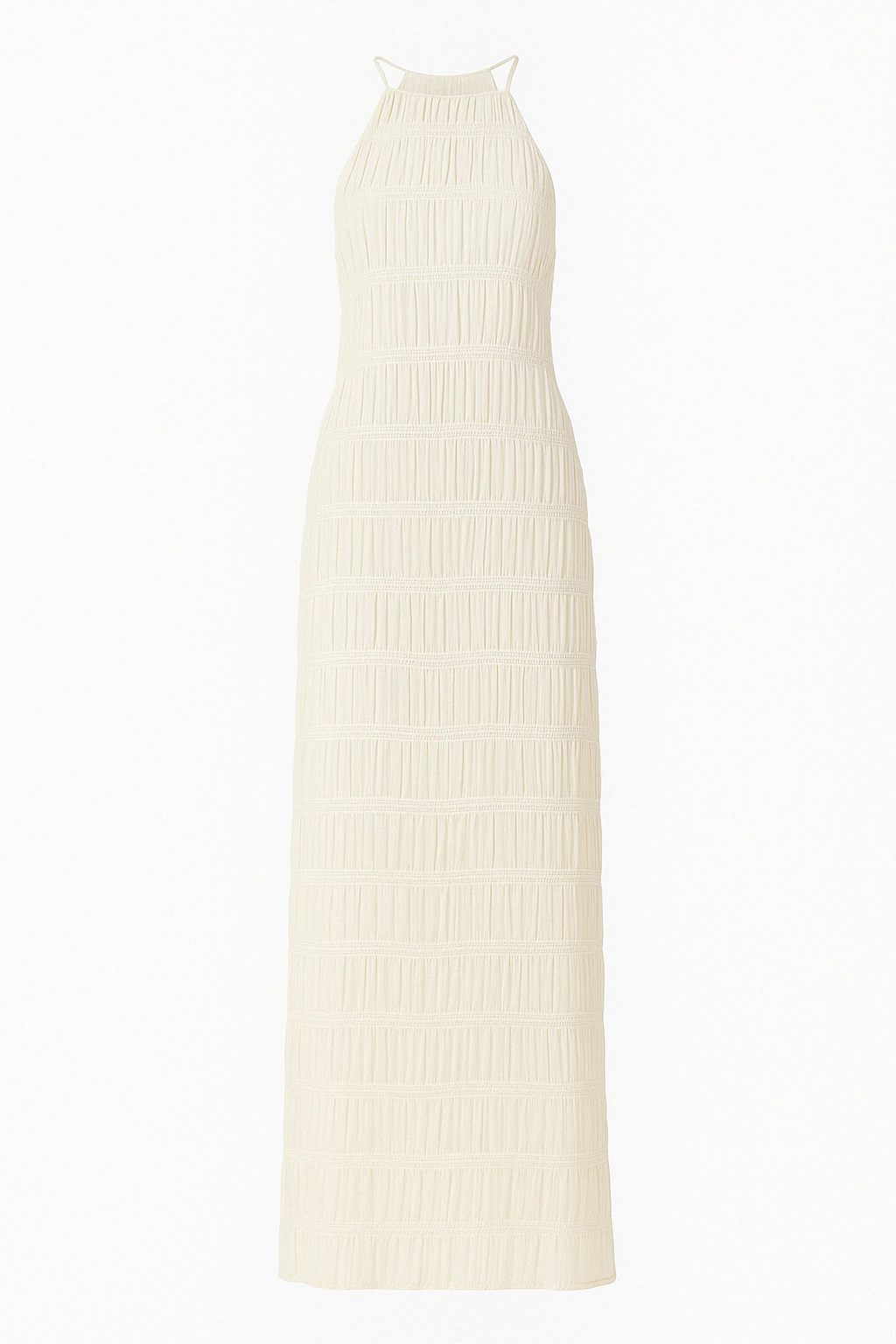 Textured Halter Neck Long Dress