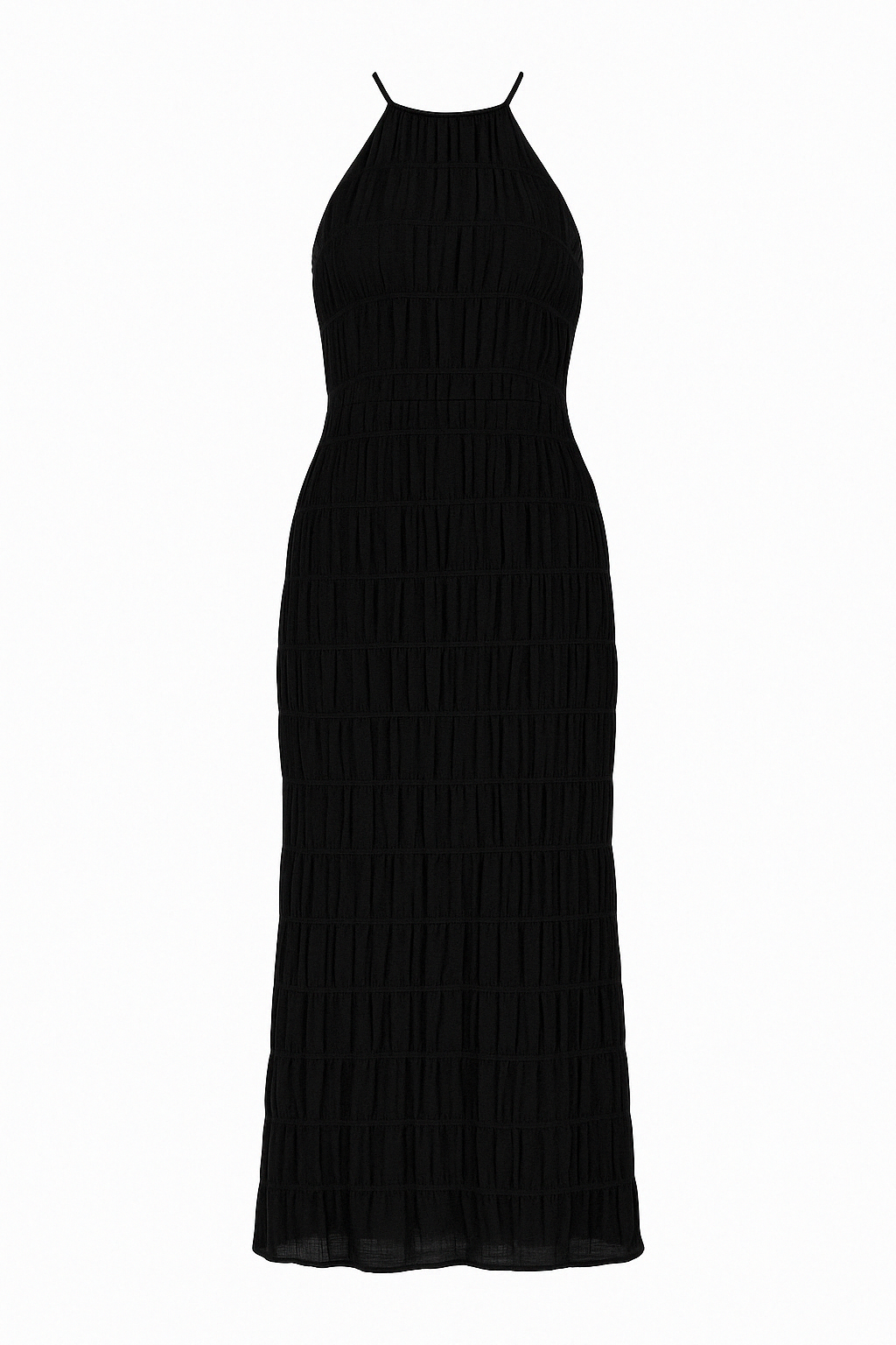 Textured Halter Neck Long Dress