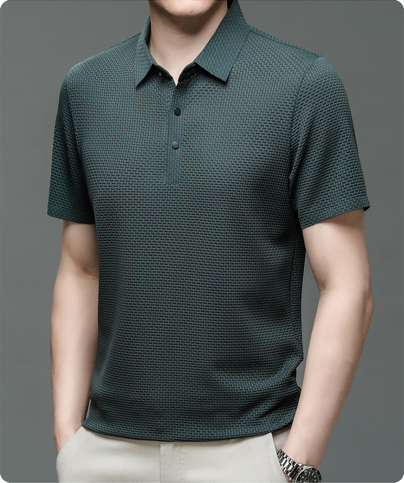 Textured Knit Polo Shirt