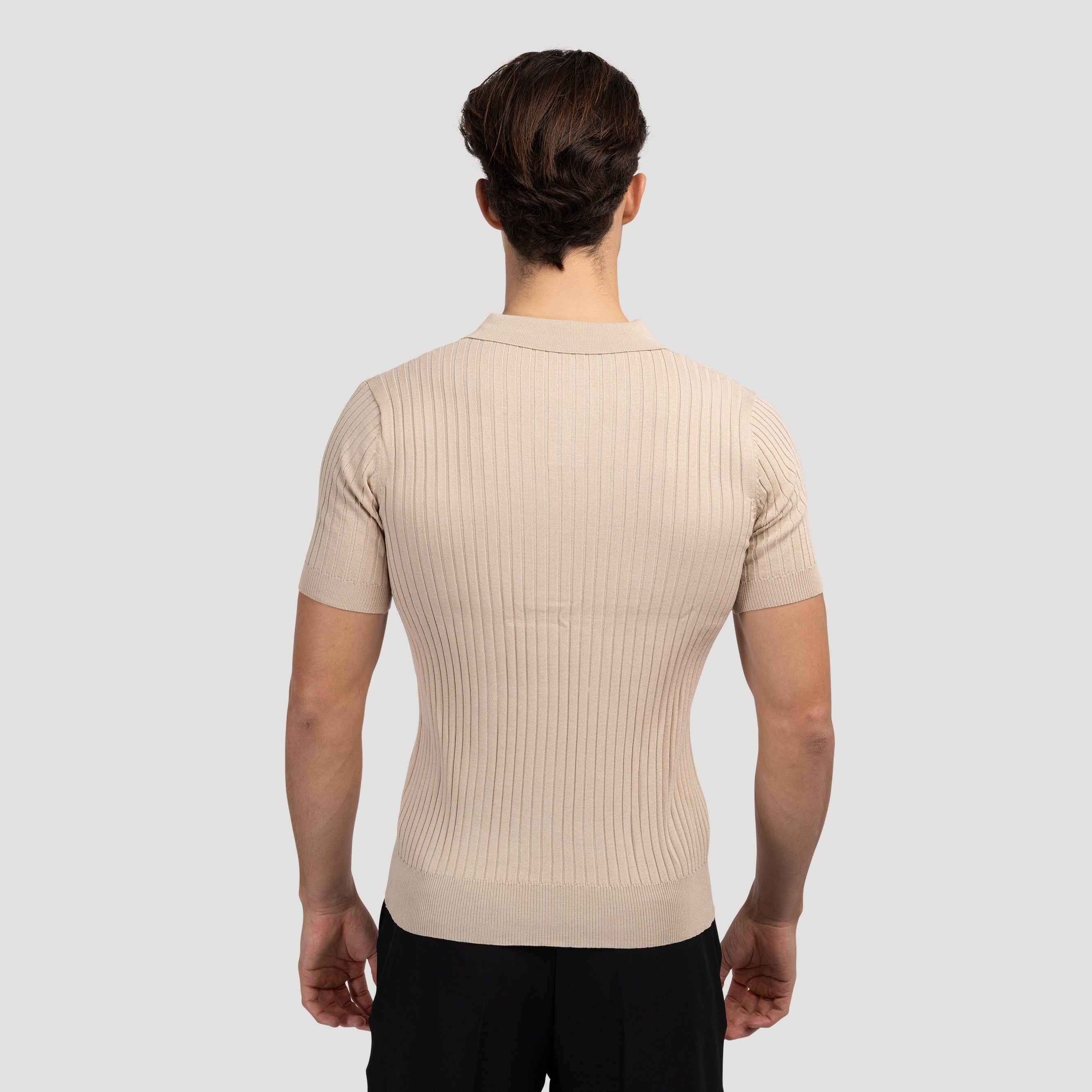 Textured Knit Polo Shirt