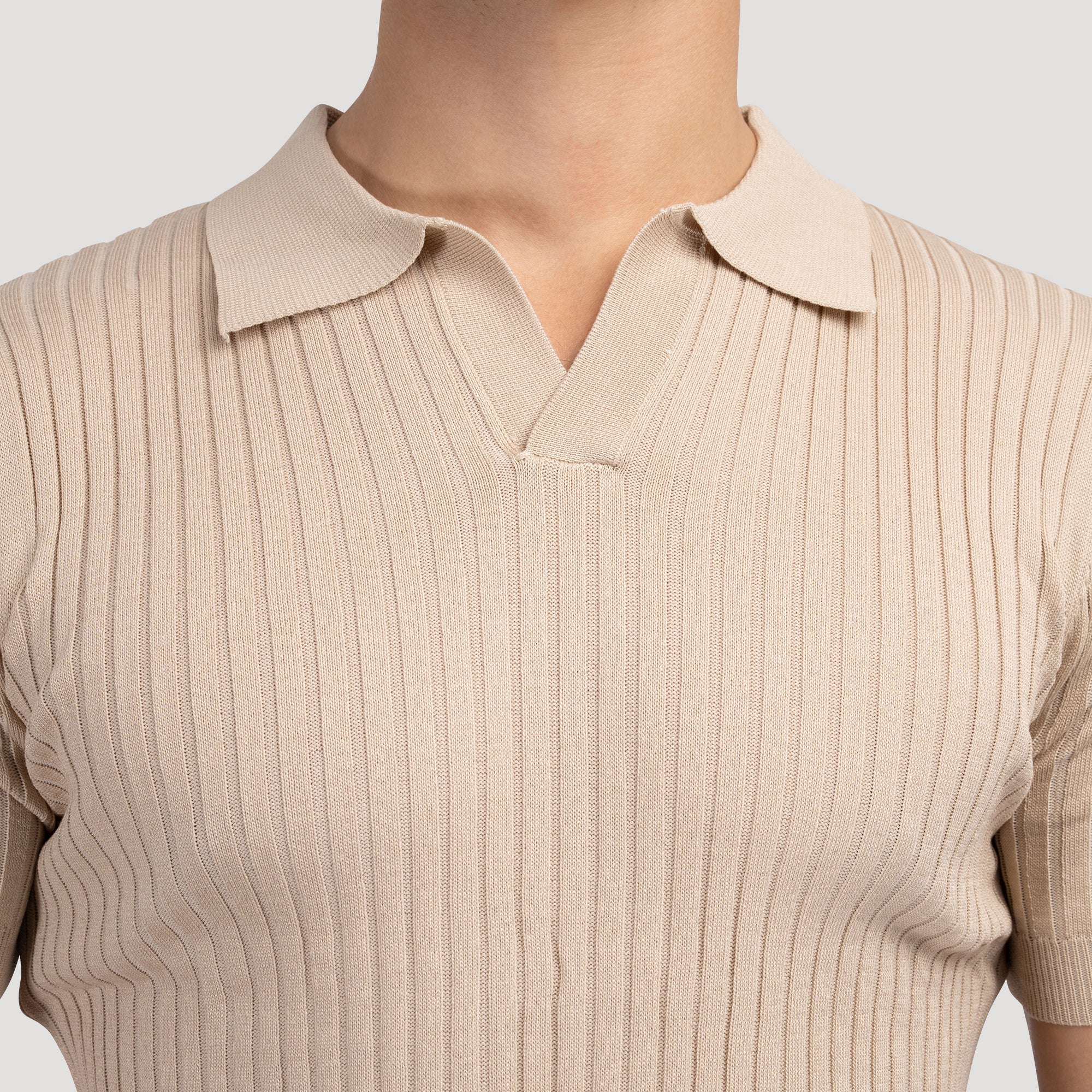 Textured Knit Polo Shirt