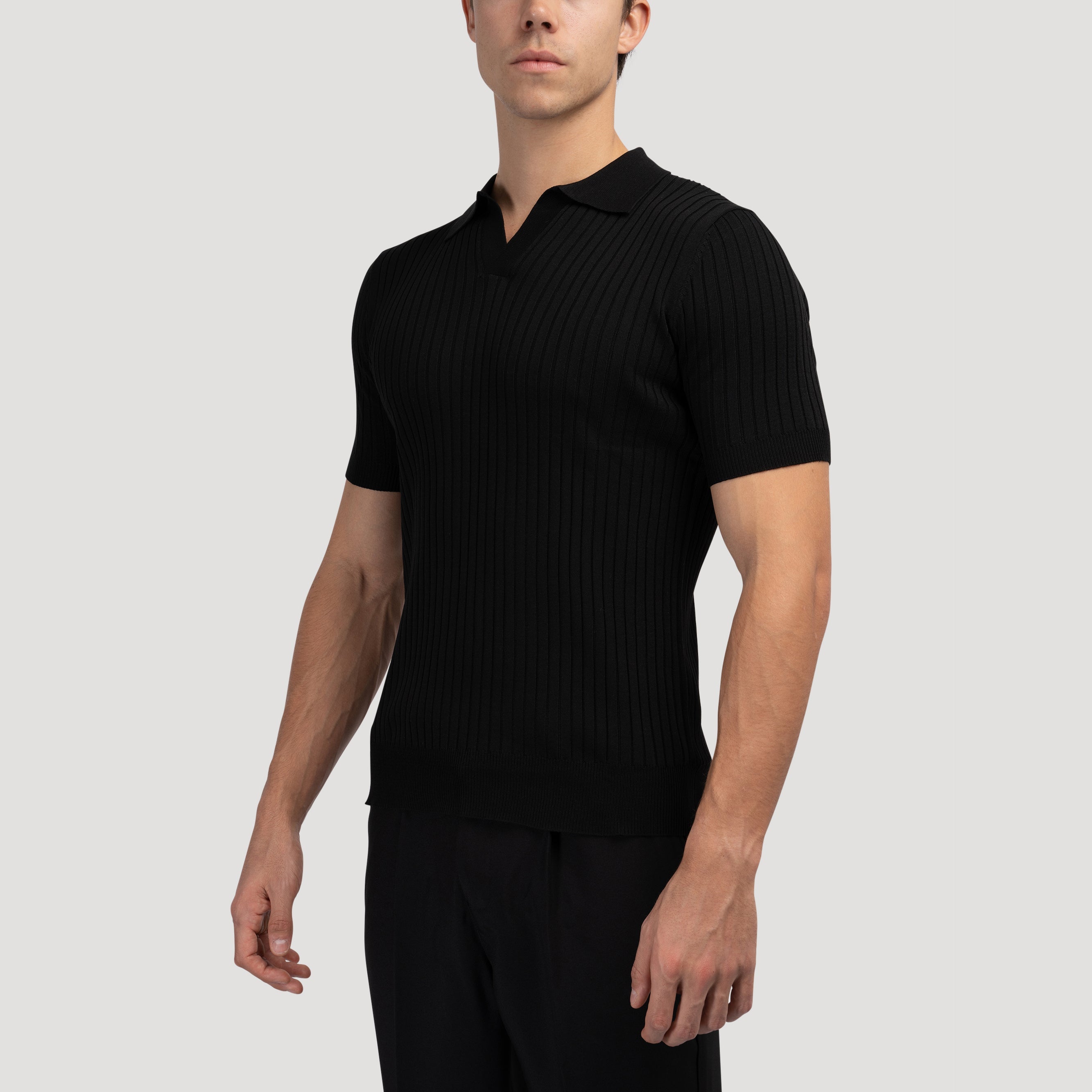 Textured Knit Polo Shirt