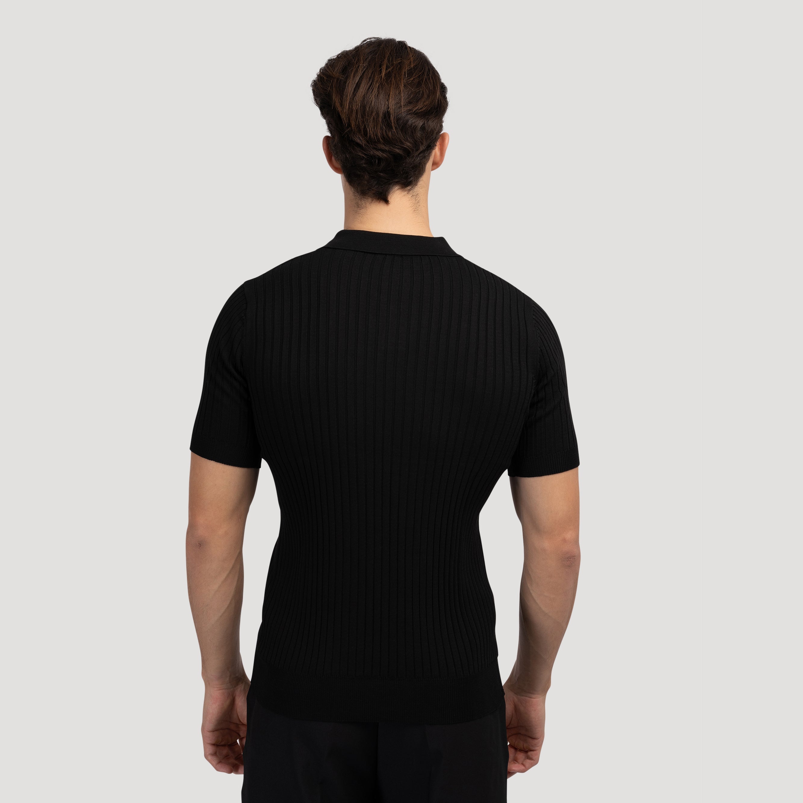 Textured Knit Polo Shirt