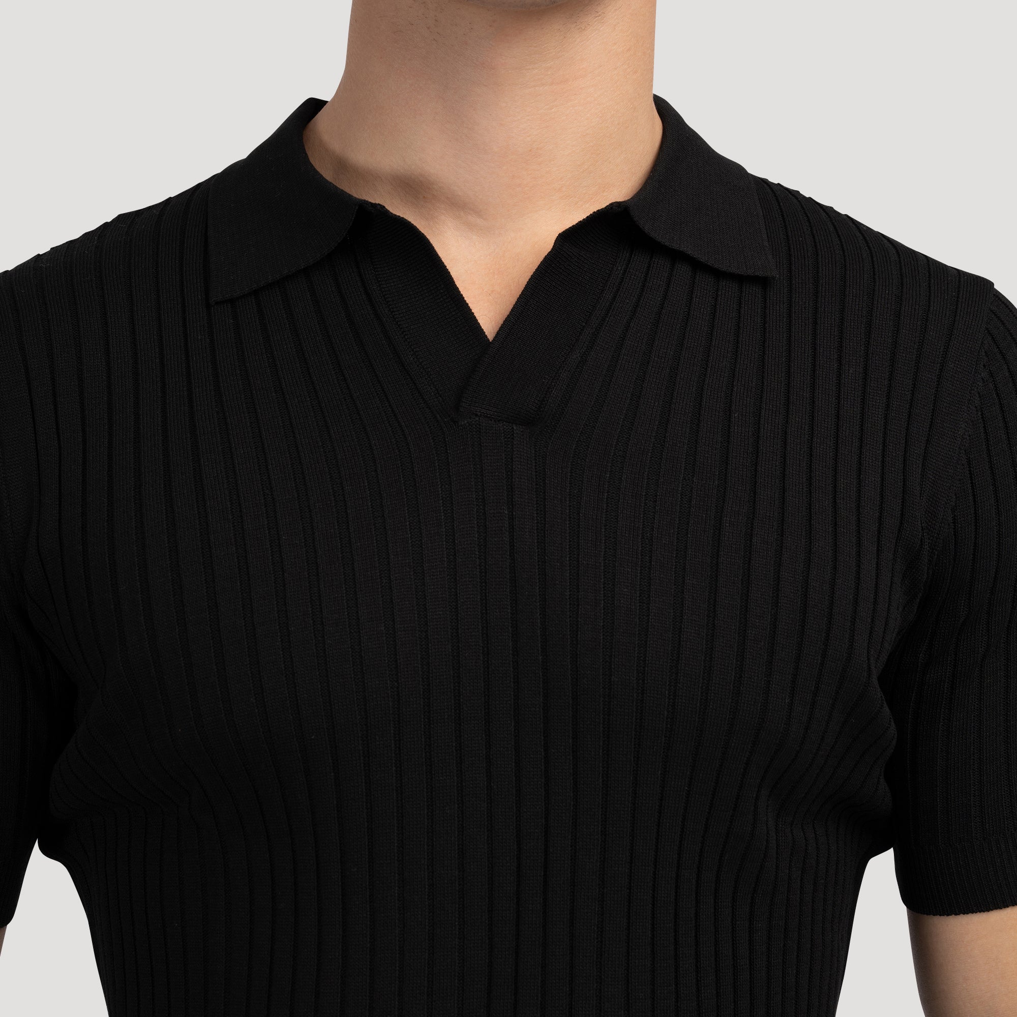Textured Knit Polo Shirt