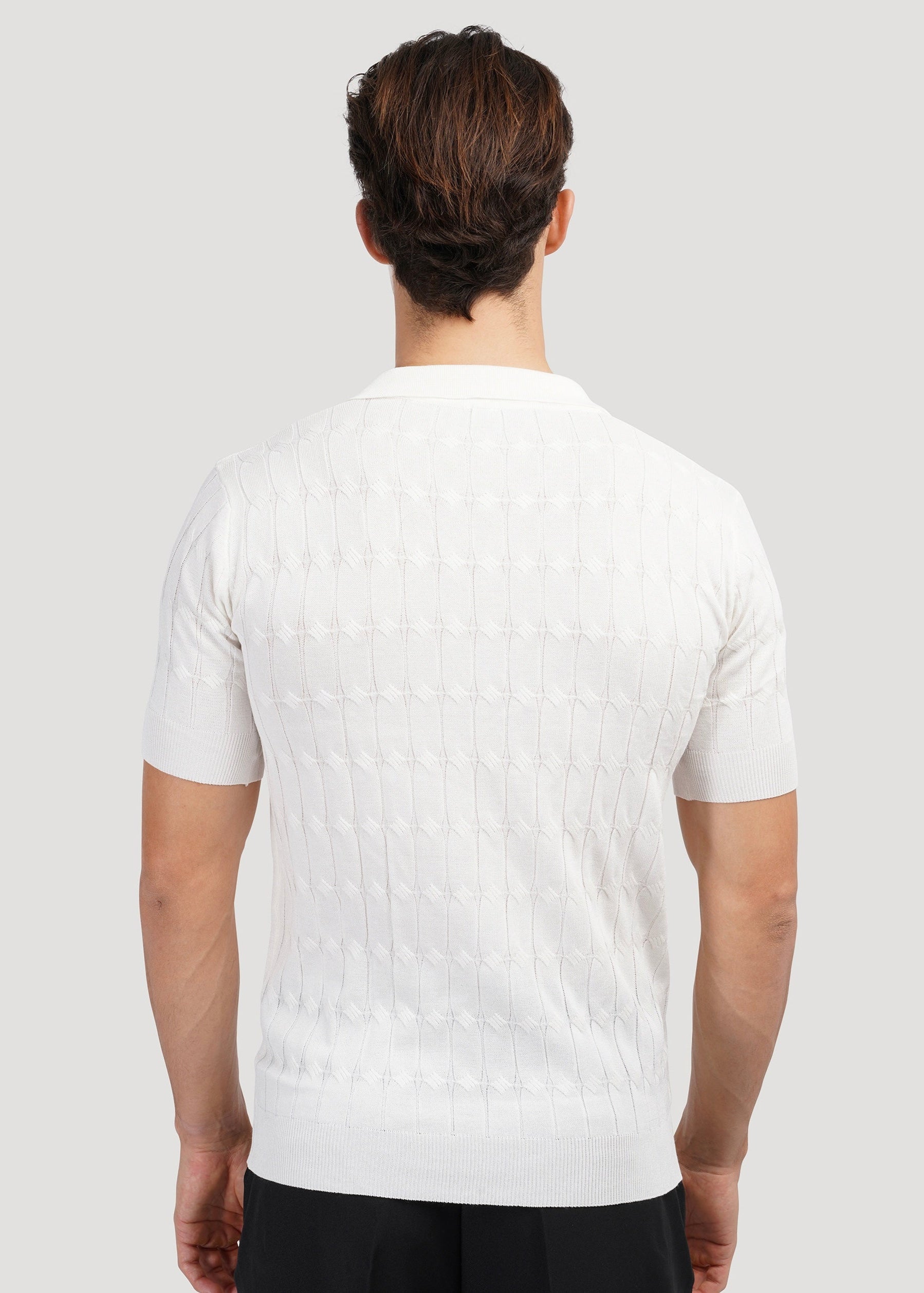 Textured Knit Polo Shirt