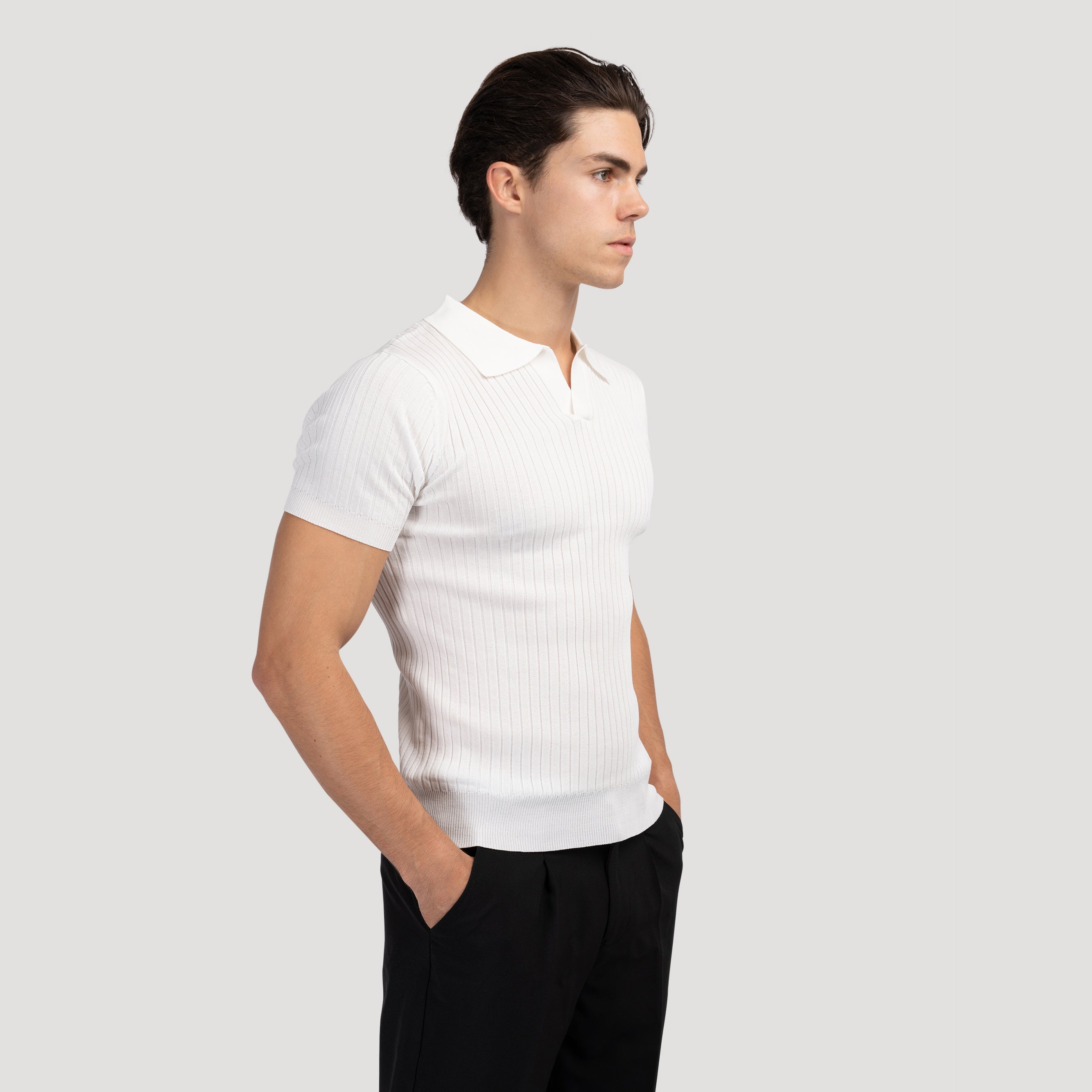 Textured Knit Polo Shirt