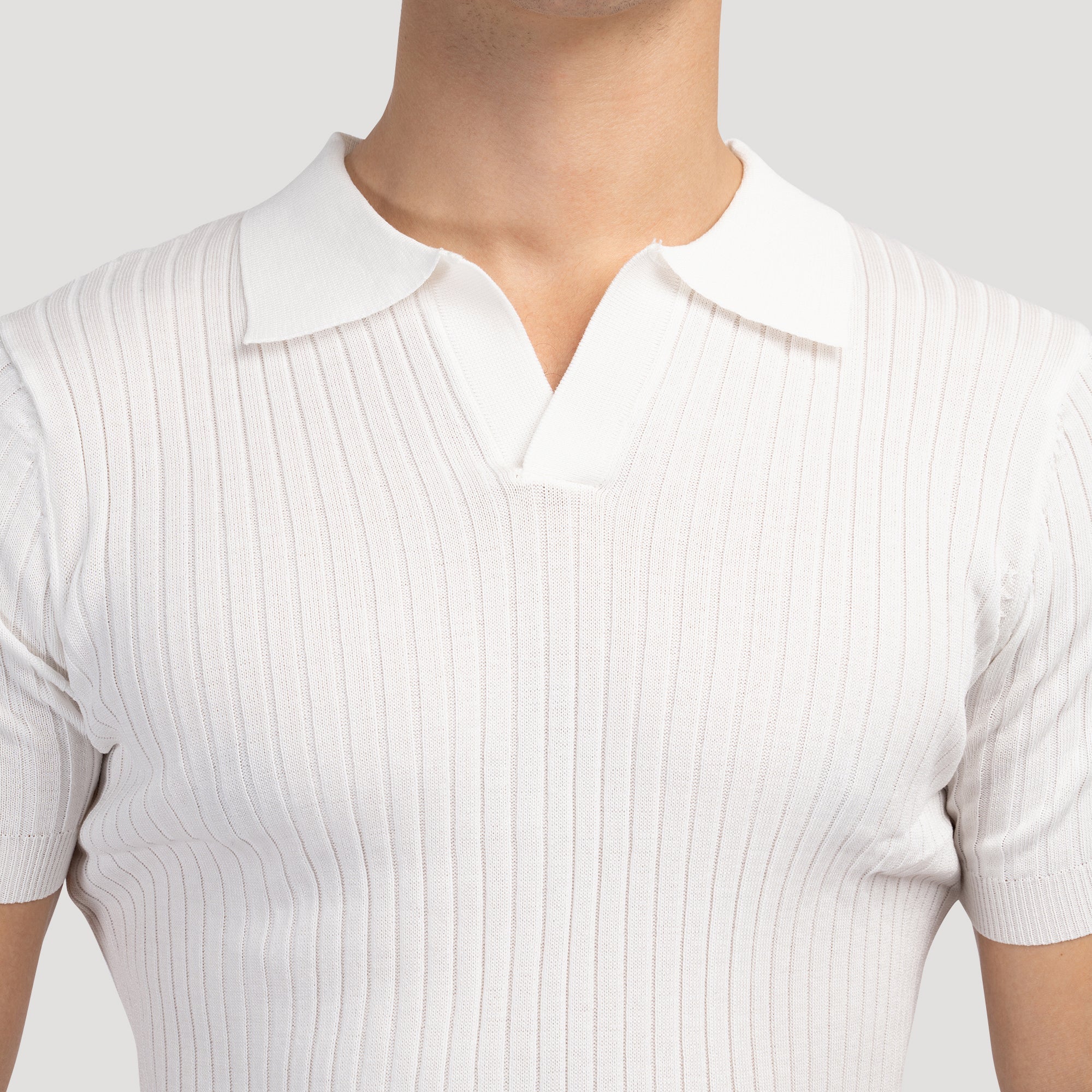Textured Knit Polo Shirt