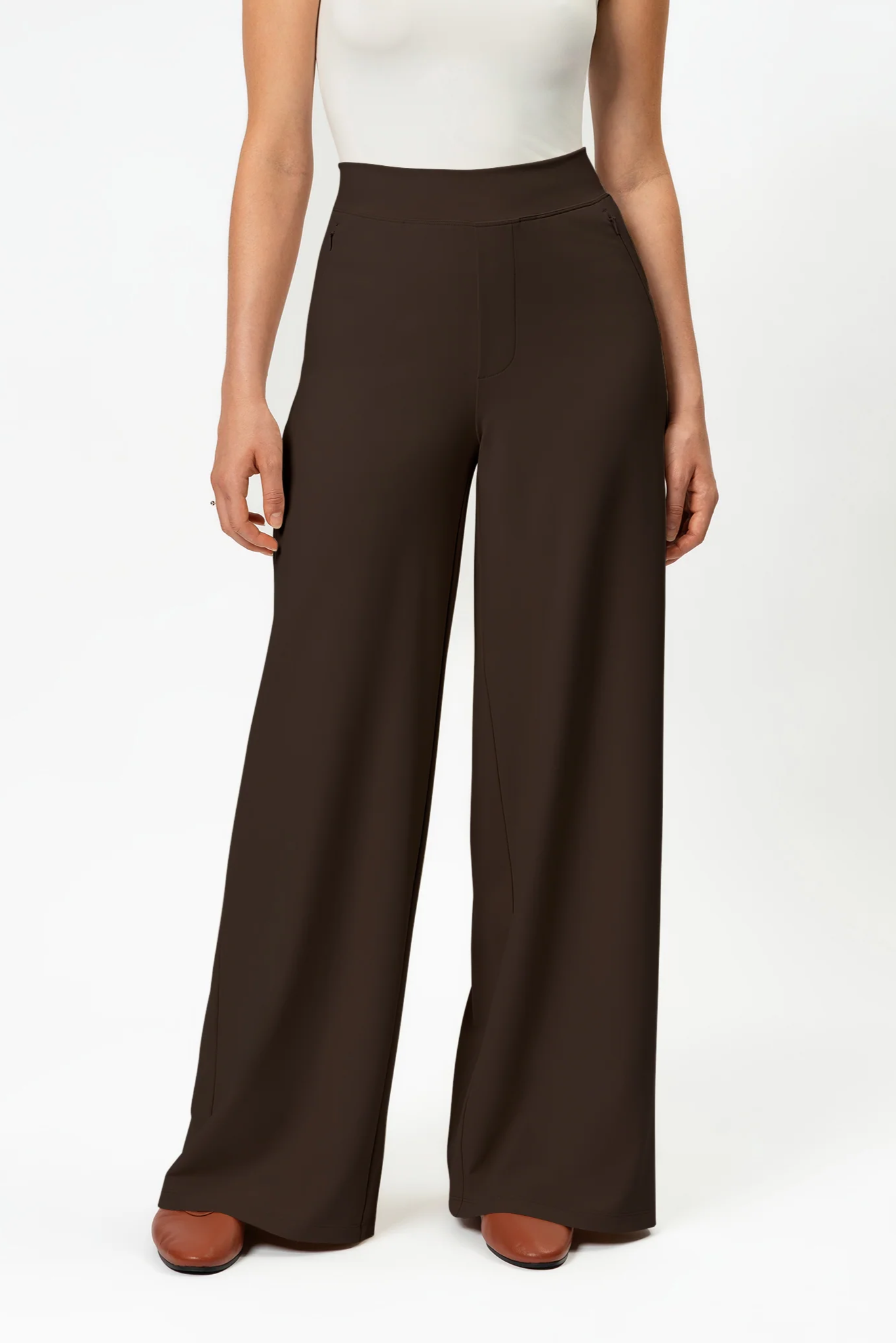 Wide-Leg Stretch Pants