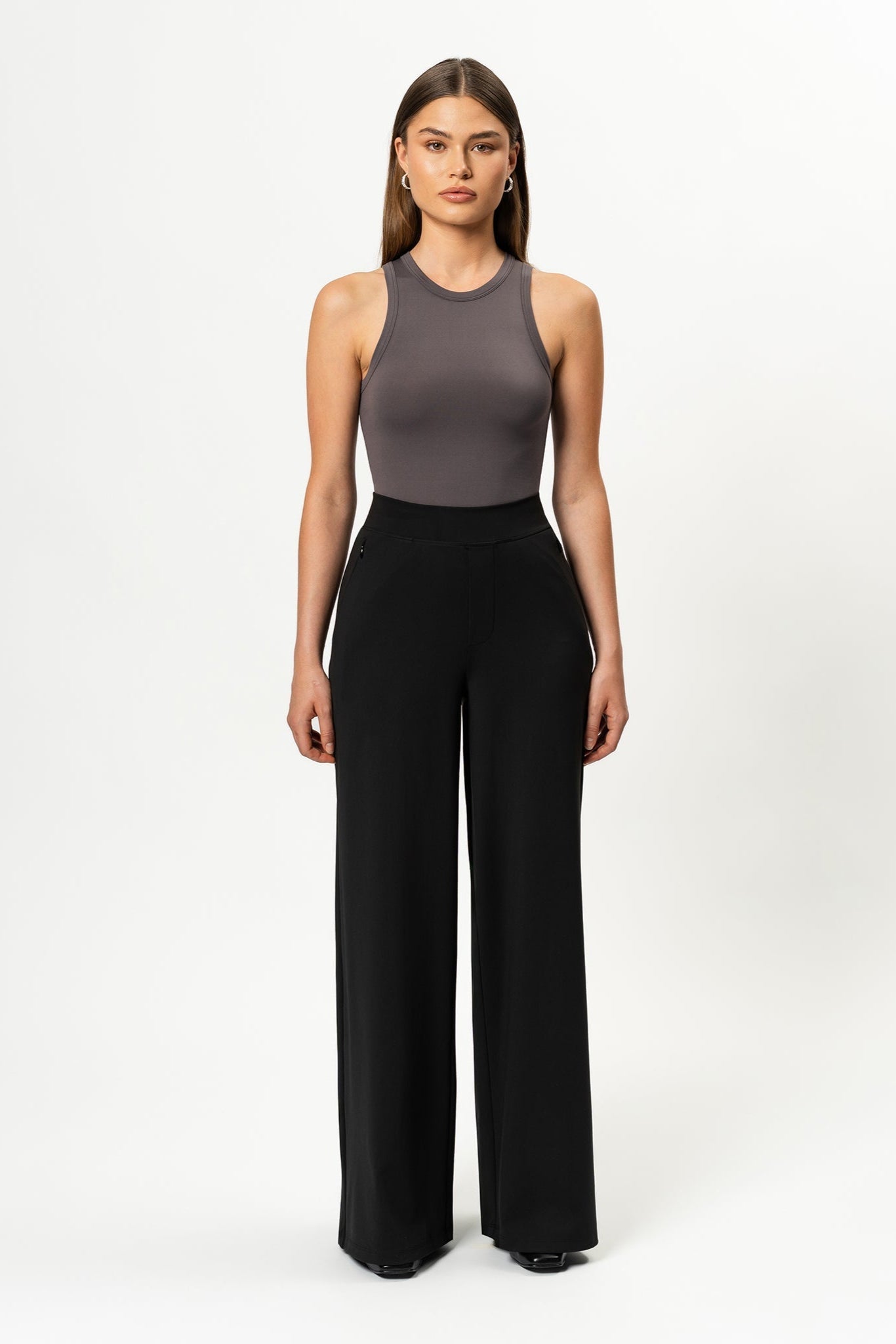 Wide-Leg Stretch Pants