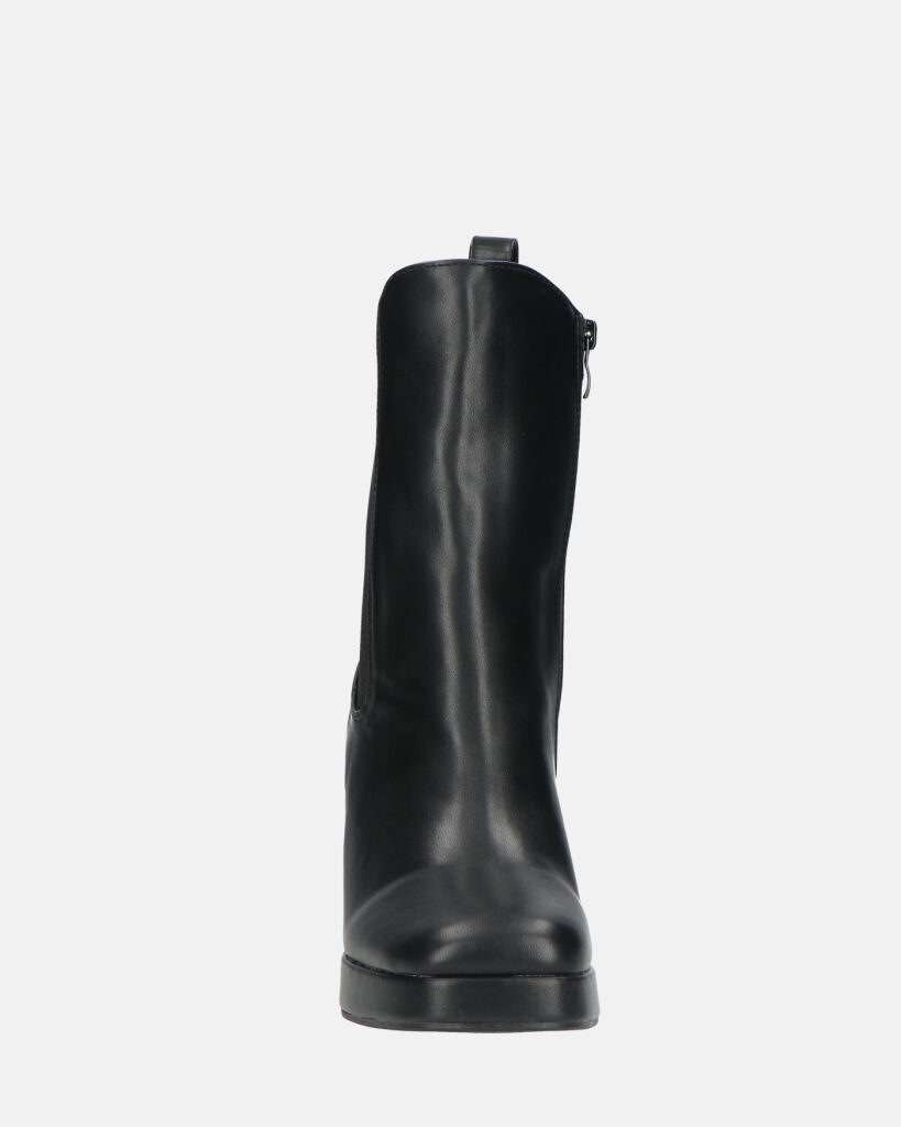 YUKI - Ankle Boots With Square Heel And Side Zipper