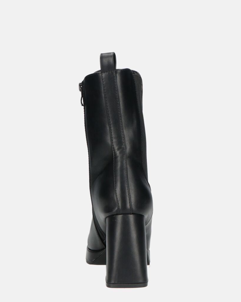 YUKI - Ankle Boots With Square Heel And Side Zipper