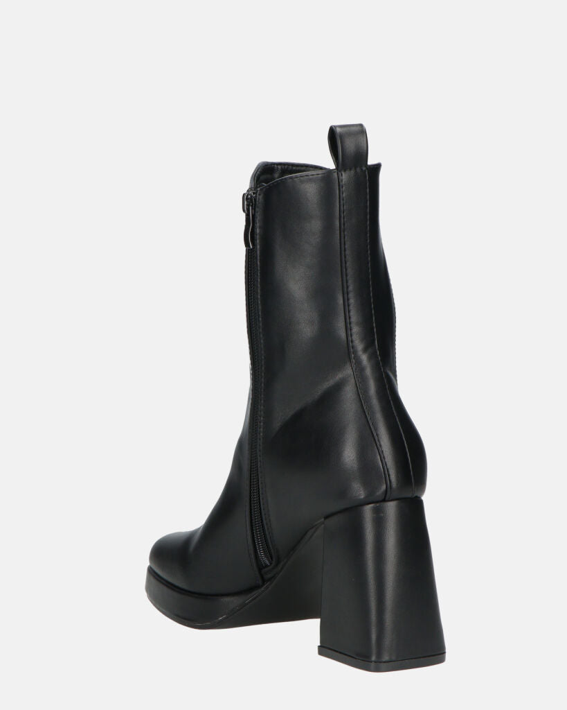 YUKI - Ankle Boots With Square Heel And Side Zipper