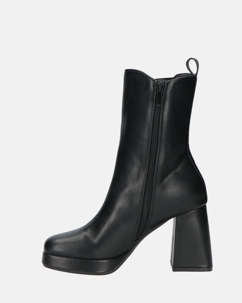 YUKI - Ankle Boots With Square Heel And Side Zipper