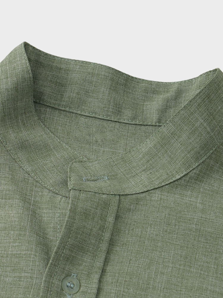 Linen Textured Short Sleeve Shirt