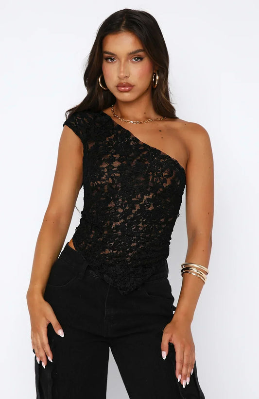 Asymmetric Lace Top
