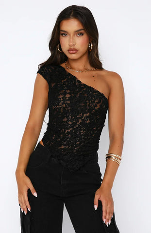 Asymmetric Lace Top