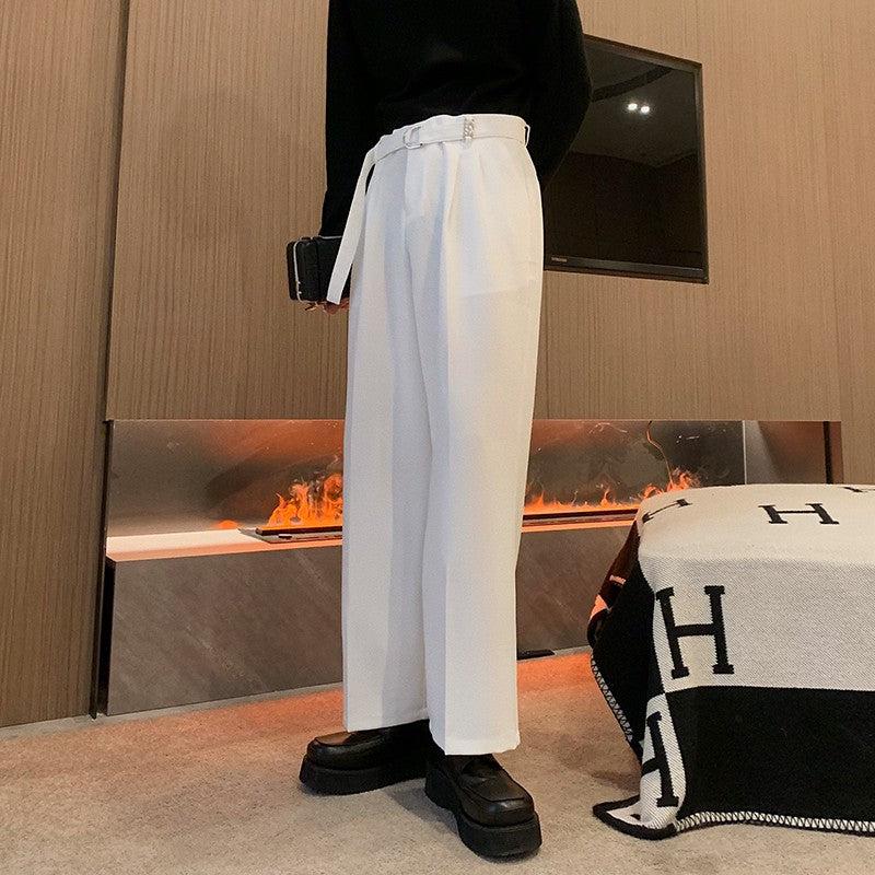 Buckle Belt Pleated Trousers