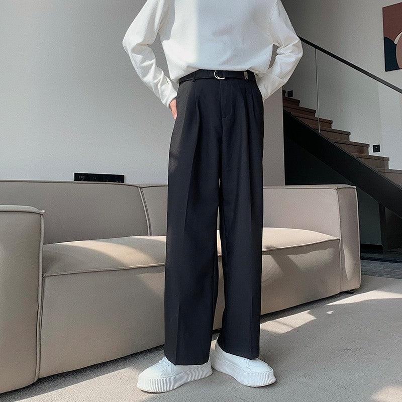 Buckle Belt Pleated Trousers