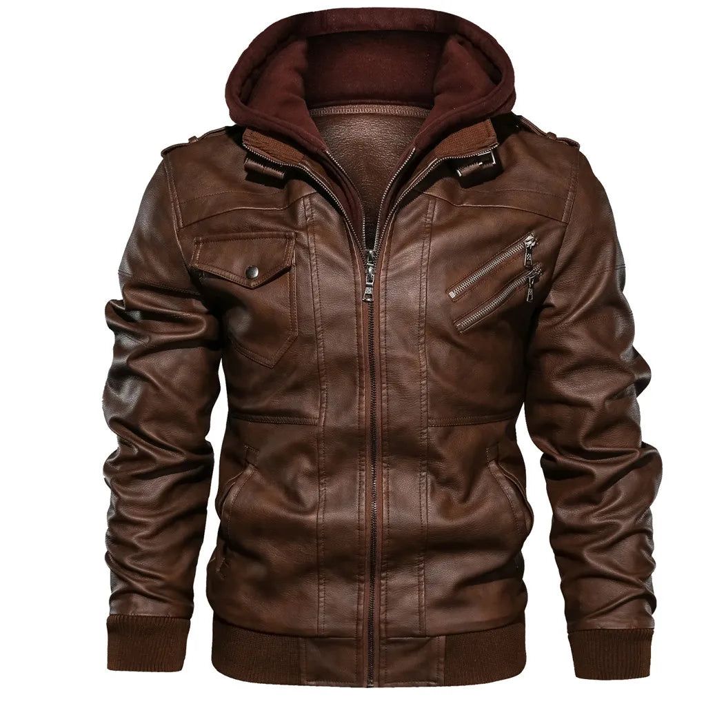 Hooded Leather Jacket