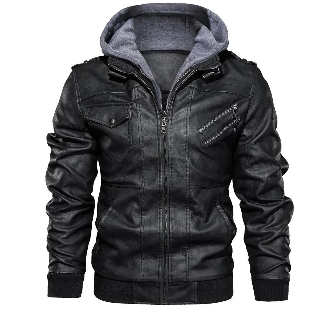 Hooded Leather Jacket