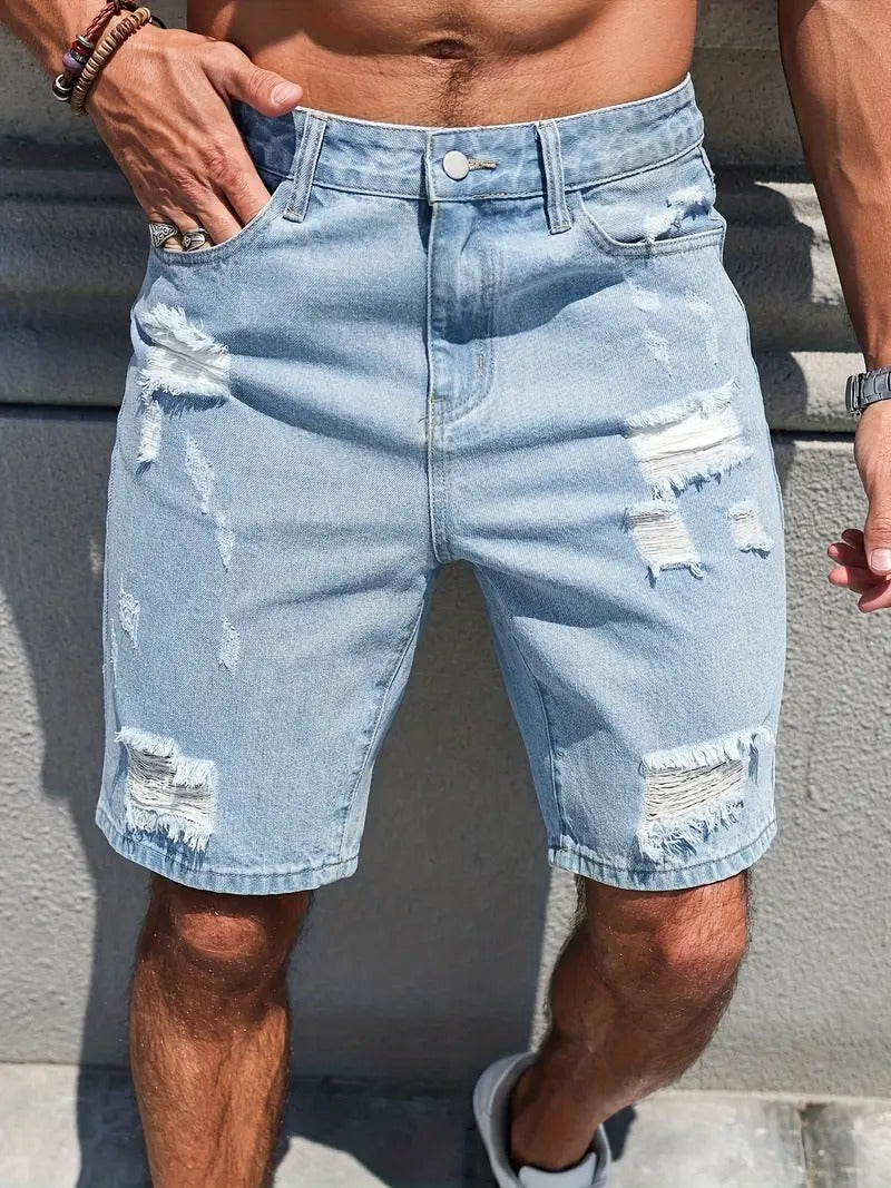 Distressed Denim Shorts
