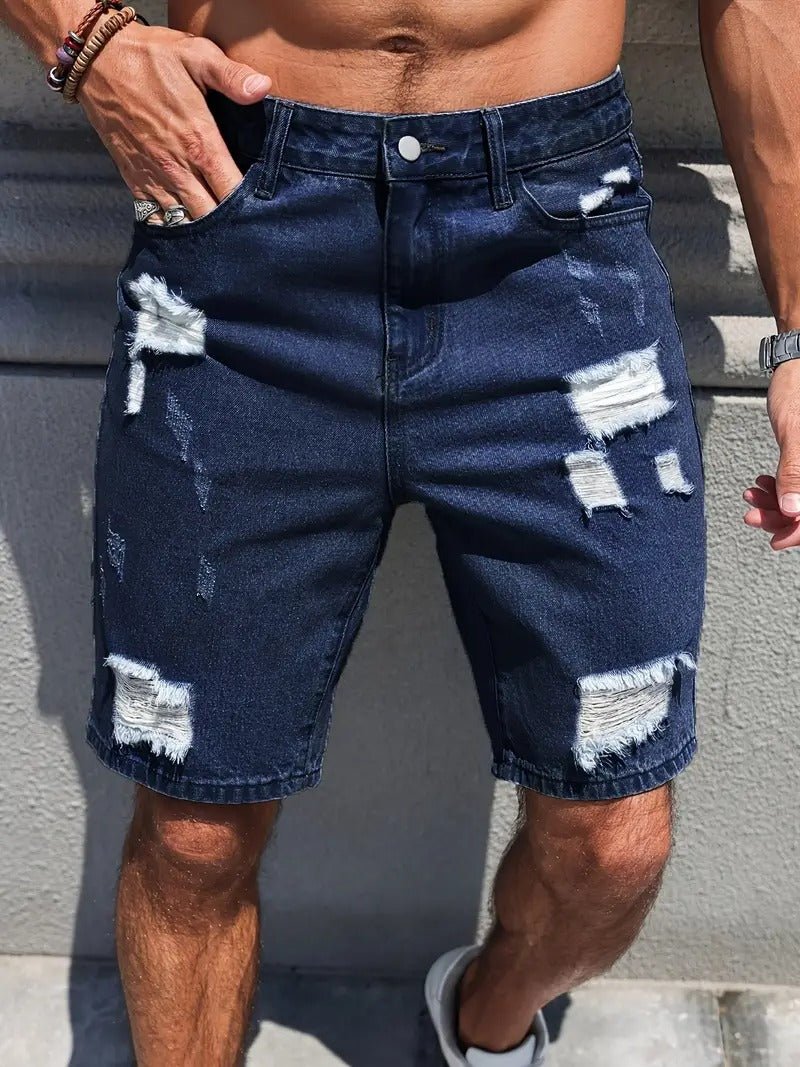 Distressed Denim Shorts