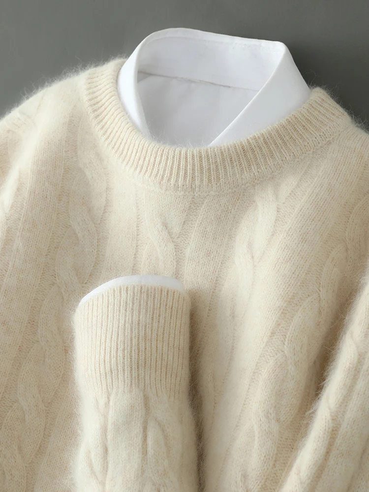 100% Cashmere Cable-Knit Sweater