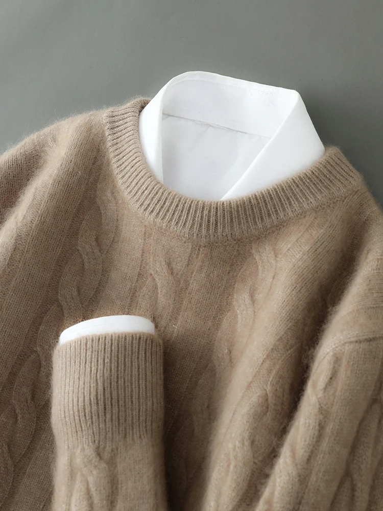 100% Cashmere Cable-Knit Sweater