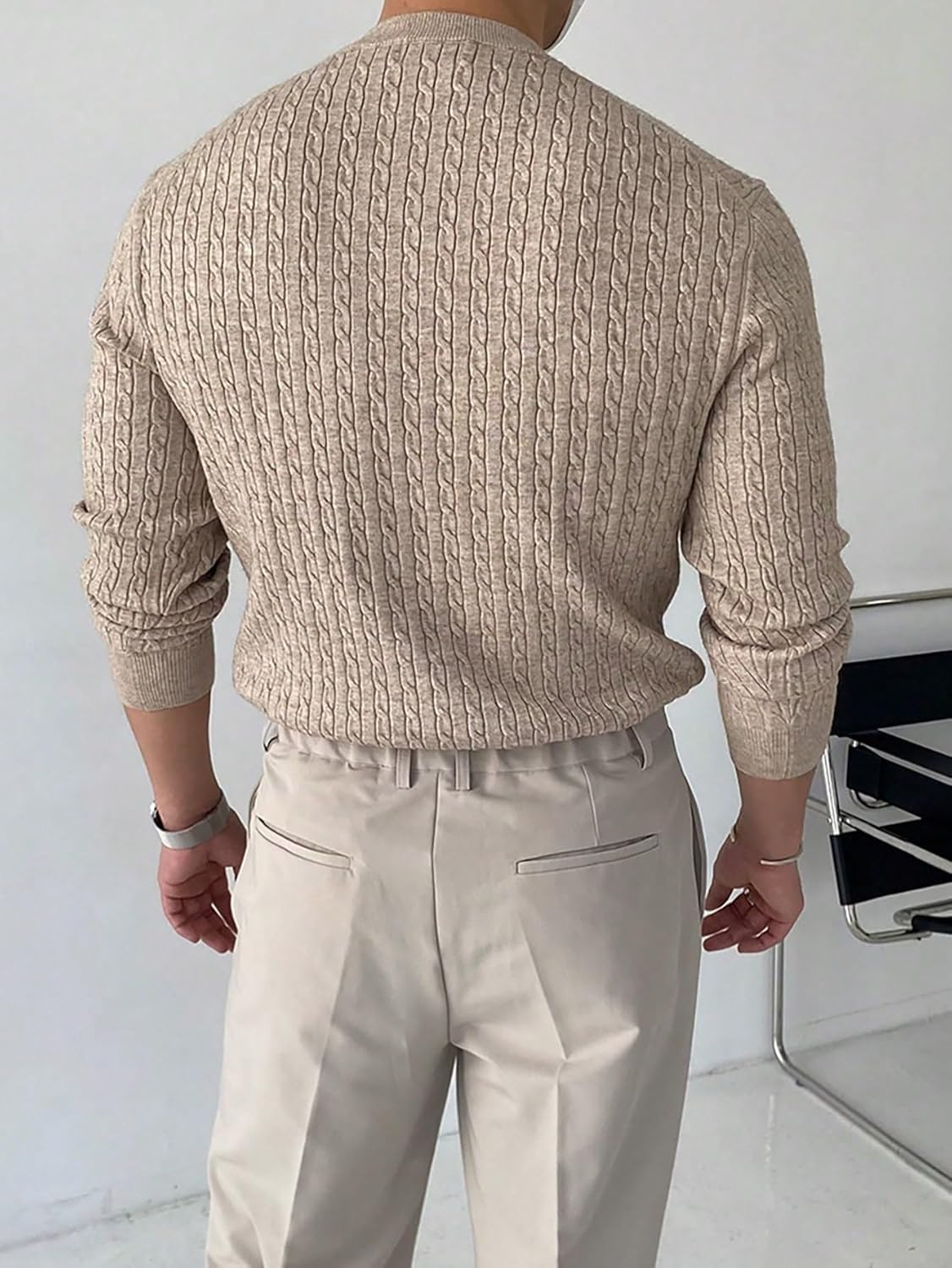 Cable-Knit Crewneck Sweater