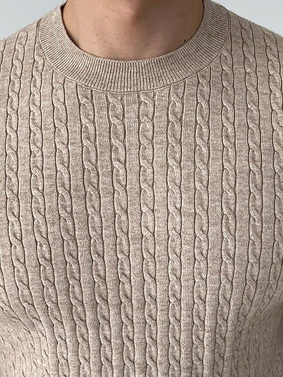 Cable-Knit Crewneck Sweater