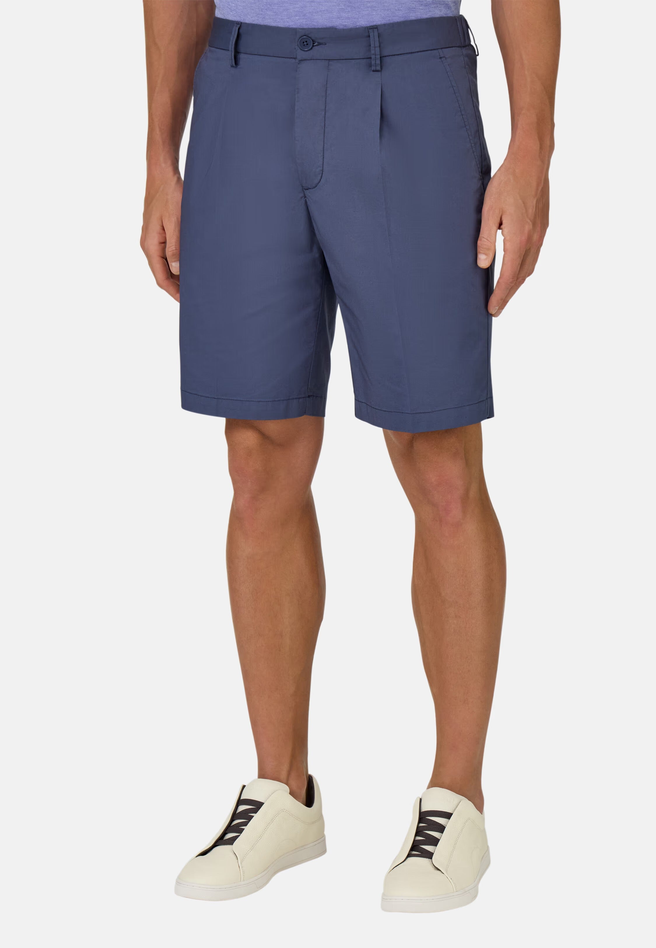Tailored Pleated Chino Shorts - Cream
